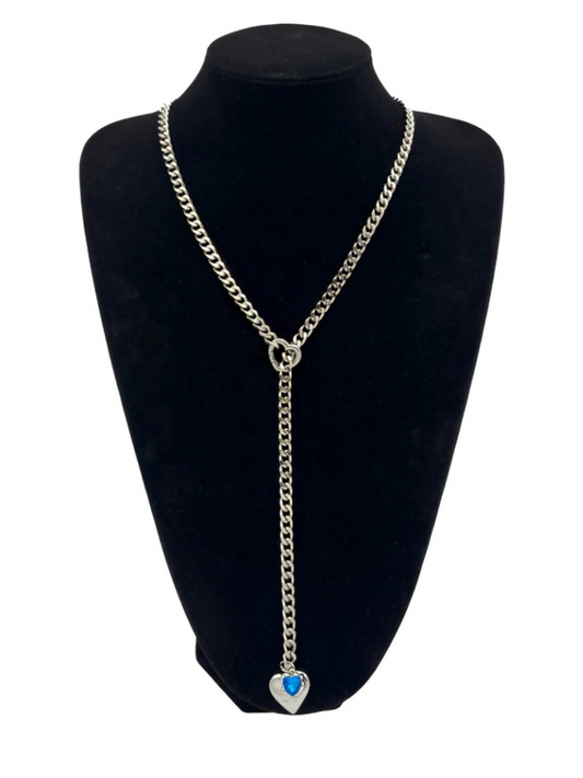Heart Crystal Charm Slip Chain