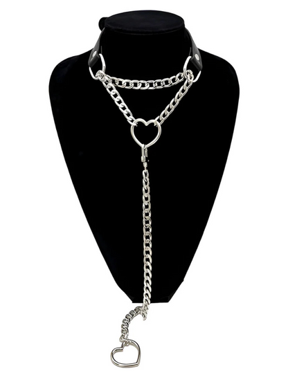 Swivel Clasp Leather Choker Collar