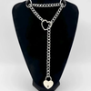 Lock & Key Chain Leather Choker Slip Chain