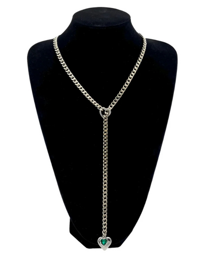 Heart Crystal Charm Slip Chain