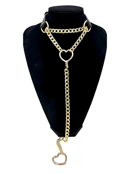 Swivel Clasp Leather Choker Collar