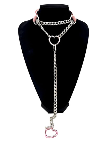 Swivel Clasp Leather Choker Collar