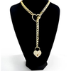 Bezel Heart Lock & Key Chain
