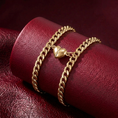 Couples Cuban Bracelet Set